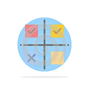 Business, Management, Priorities, Product, Production Abstract Circle Background Flat color Icon