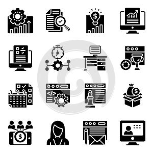 Business Management Solid Icons Pack