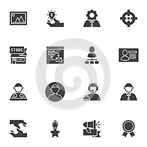 Business and management vector icons set