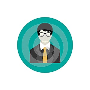 Business manager flat style vector icon. Person icon.