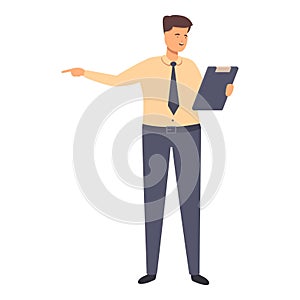 Business manager icon cartoon vector. Work delivery service