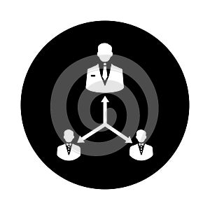 Business, manager, officers icon. Black vector design