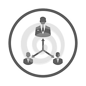 Business, manager, officers icon. Gray vector graphics