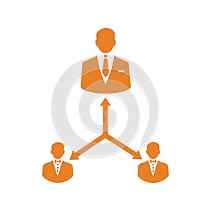 Business, manager, officers icon. Orange vector design