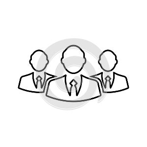 Business, manager, officers line icon. Outline vector