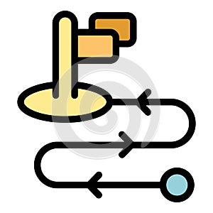 Business manager route icon vector flat