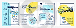 Business mangement blue and yellow brochure template