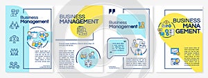 Business mangement blue and yellow brochure template photo