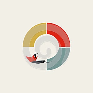 Business market entry straregy vector concept. Symbol of expansion, challenge, growth opportunity. Minimal illustration