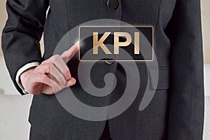 Business and Marketing Concept - KPI - Closeup of Business Woman's Hand
