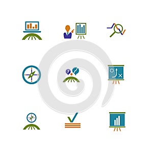 Business and marketing flat vector icons