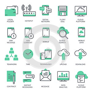 Business and marketing, programming, data management, internet connection, social network, computing, information.