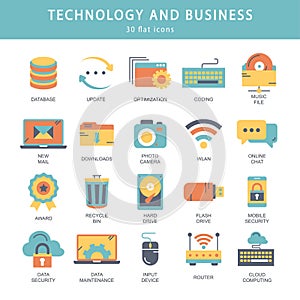 Business and marketing, programming, data management, internet connection, social network, computing, information.