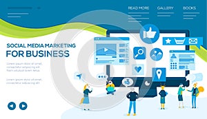 Business marketing vector landing page template photo