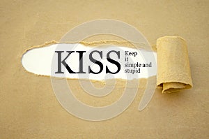 Business Markting concept KISS Keep it simple stupid