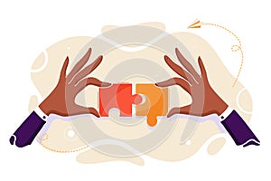 Connecting puzzle elements