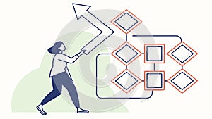 Business Maze Solution Strategy Concept, vector design Generative AI