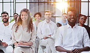 Business Meeting. Audience in the conference hall. Business and Entrepreneurship