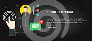 Business meeting banner internet with icons in vector