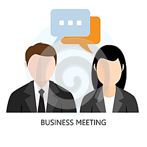 Business Meeting Icon Flat design Concept