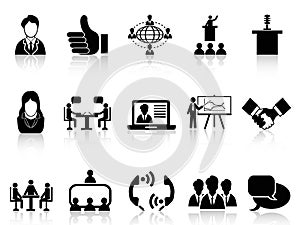 Business meeting icons set