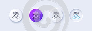 Business meeting line icon. Employee nomination sign. Line icons. Vector photo