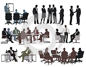 Business meeting, office illustration