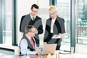 Business - meeting in office, people working with document