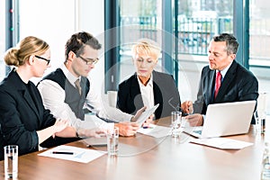 Business - meeting in office, people working with document