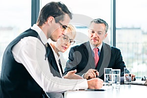 Business - meeting in office, people working with document