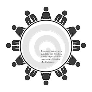 Business meeting. Round table. Business people vector icon