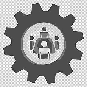 Business meeting vector icon eps 10. People around table simple symbol