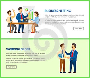 Business Meeting and Working Order Boss Gives Info