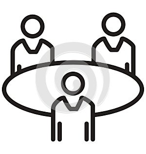 Business Meetings, Training line isolated vector icon can be easily modified and edit