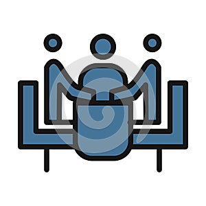 Business Meetings, Training line isolated vector icon can be easily modified and edit