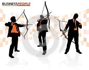 Business Men with Bows and Arrows