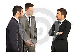 Business men having conversation