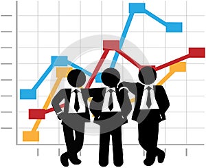 Business Men Sales Team Profit Growth Graph Chart