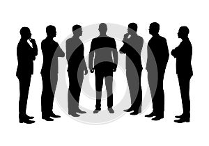 Business men, set of vector silhouettes