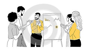 Business Men and women clapping hands vector. photo