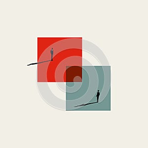 Business merger and acquisition abstract vector concept. Symbol of negotiation, opportunity. Minimal Illustration. photo