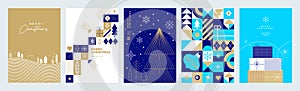 Business Merry Christmas and Happy New Year greeting cards