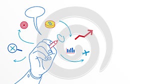 Business mind map hand drawing