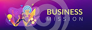 Business mission concept banner header. photo