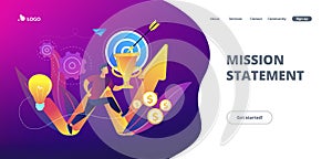 Business mission concept landing page.