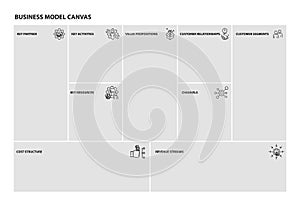 Business Model Canvas icon, vector	, line color vector illustration