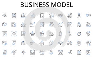 Business Model line icons collection. Home, Residence, Dwelling, Property, Abode, Shelter, Habitat vector and linear