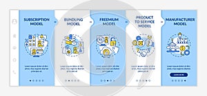 Business model types onboarding vector template