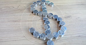 Business and money concept and US dollar sign stack of coins closeup