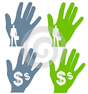 Business Money Hand Silhouettes
